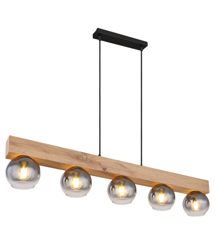 Moitas Bar Pendant Ceiling Light Matt Black 5x E27-1