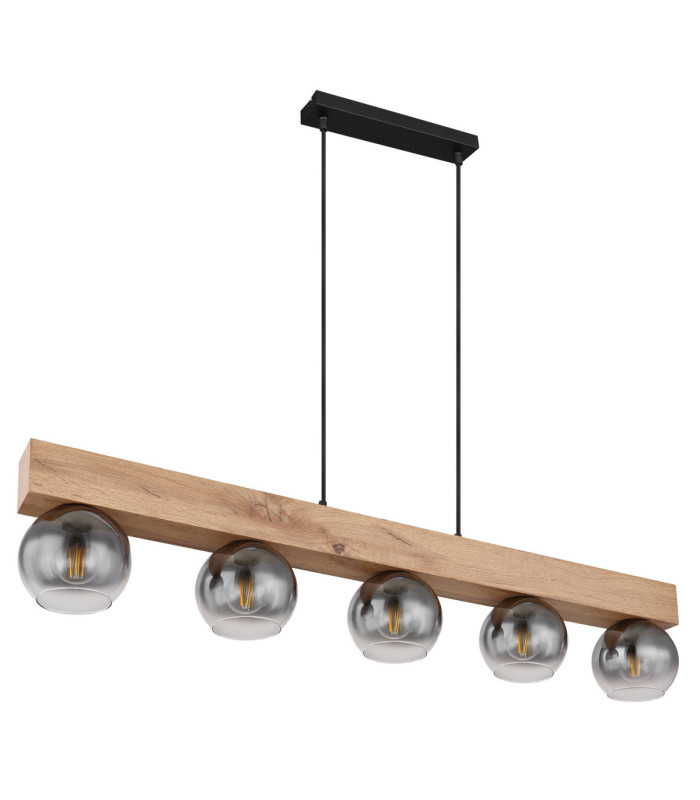 Moitas Bar Pendant Ceiling Light Matt Black 5x E27-2
