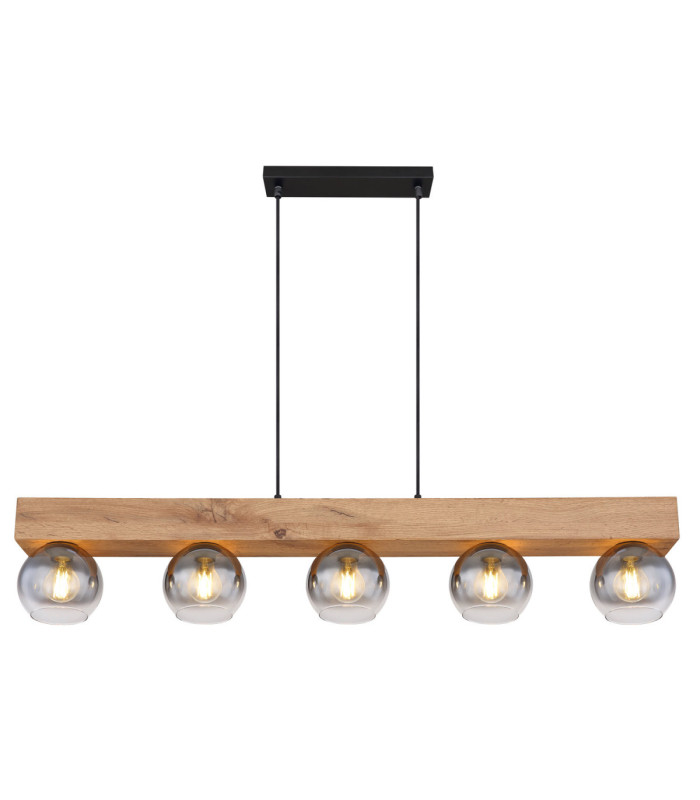 Moitas Bar Pendant Ceiling Light Matt Black 5x E27-3