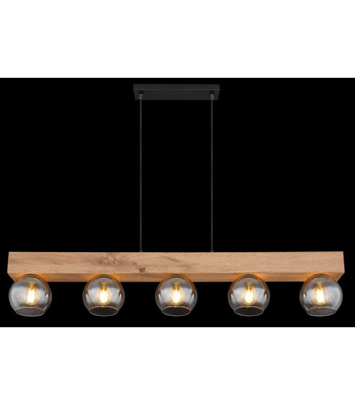 Moitas Bar Pendant Ceiling Light Matt Black 5x E27-6