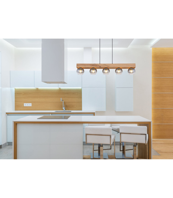 Moitas Bar Pendant Ceiling Light Matt Black 5x E27-7