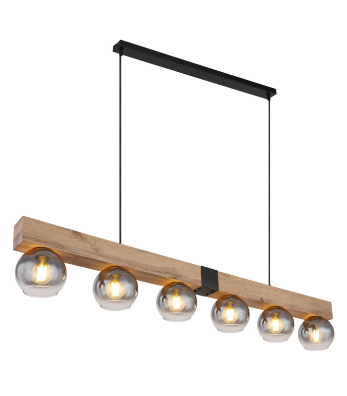 Moitas Bar Pendant Ceiling Light Matt Black 6x E27-1