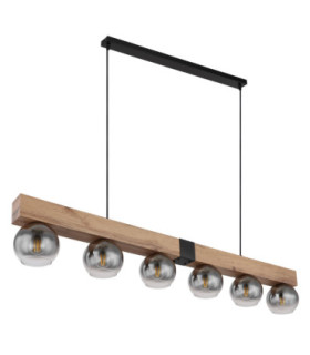 Moitas Bar Pendant Ceiling Light Matt Black 6x E27-2