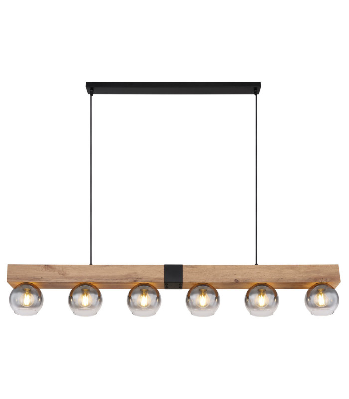 Moitas Bar Pendant Ceiling Light Matt Black 6x E27-3