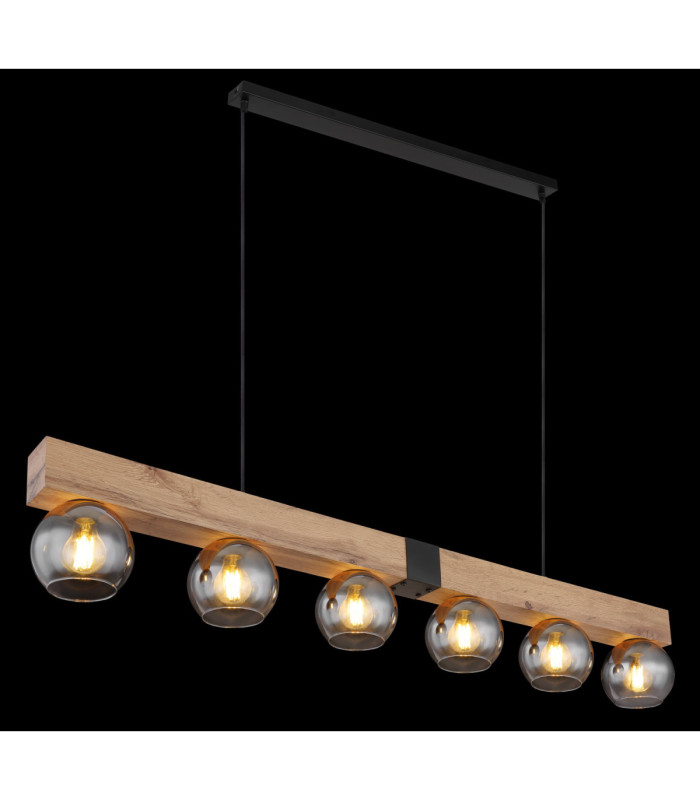 Moitas Bar Pendant Ceiling Light Matt Black 6x E27-5