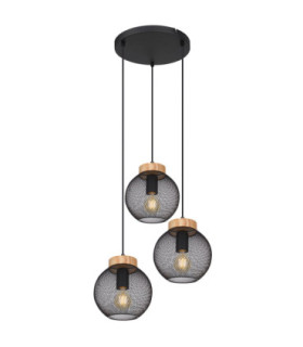 Pablo Cluster Pendant Ceiling Light Matt Black 3x E27-1