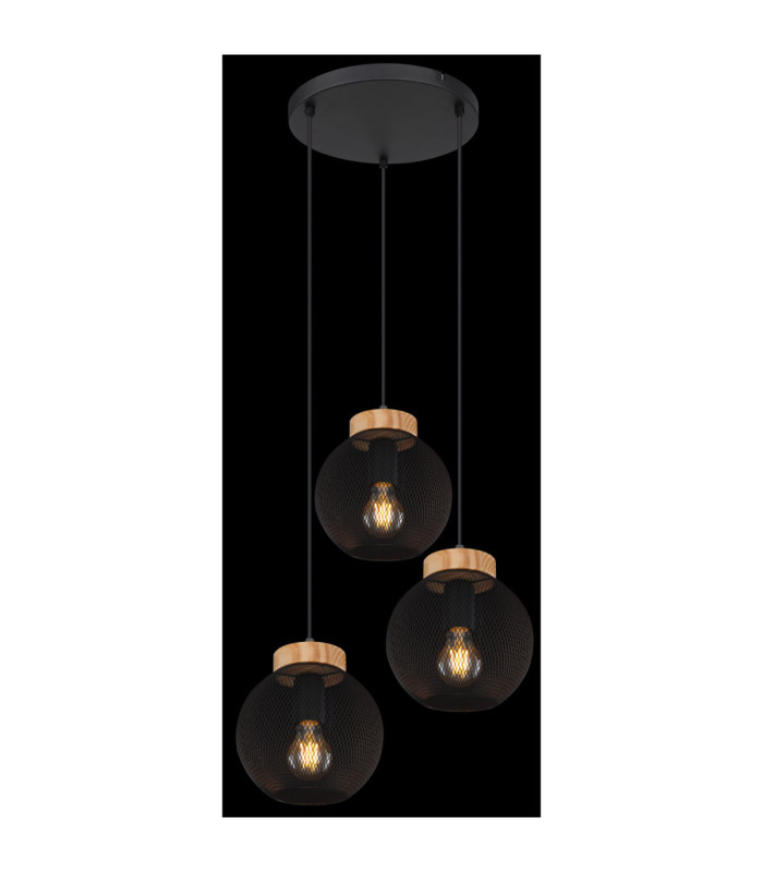 Pablo Cluster Pendant Ceiling Light Matt Black 3x E27-4