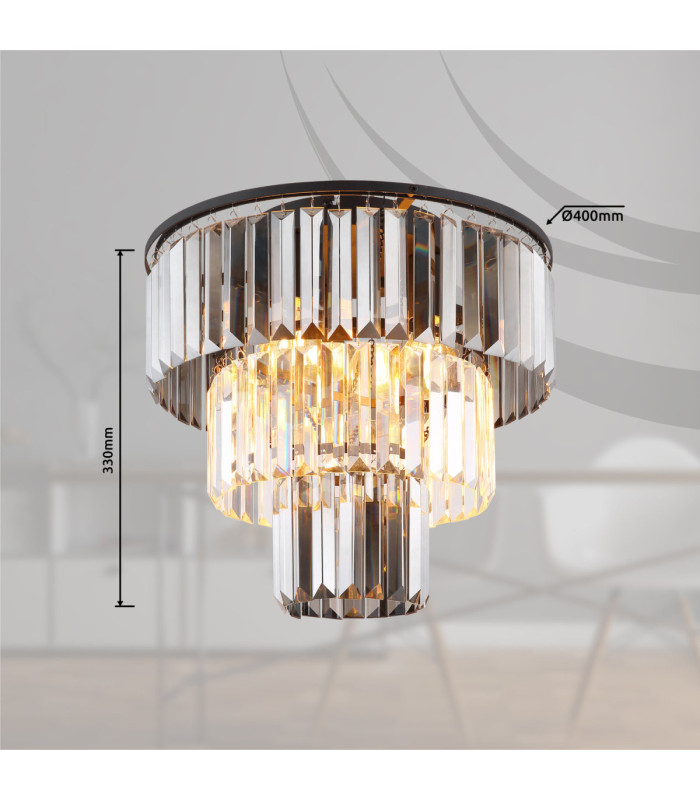 Naxis Ceiling Light Matt Black 3x E27-5