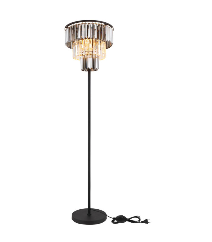 Naxis Glass Floor Lamp Matt Black 3x E27-5