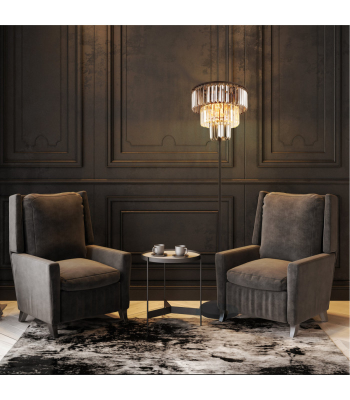Naxis Glass Floor Lamp Matt Black 3x E27-10