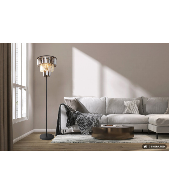 Naxis Glass Floor Lamp Matt Black 3x E27-11