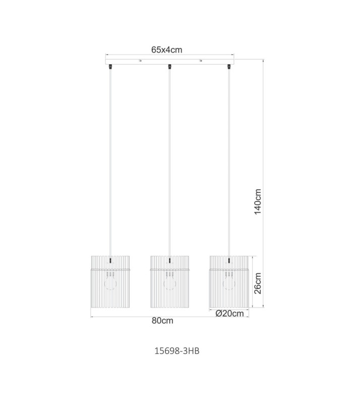 Gorley Bar Pendant Ceiling Light Matt Sand Colour  3x E27-10
