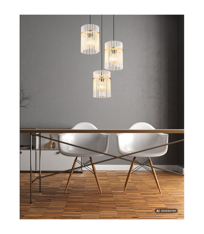 Gorley Cluster Pendant Ceiling Light Matt Gold Colours 3x E27-5