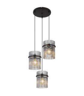 Gorley Cluster Pendant Ceiling Light Matt Black 3x E27-1