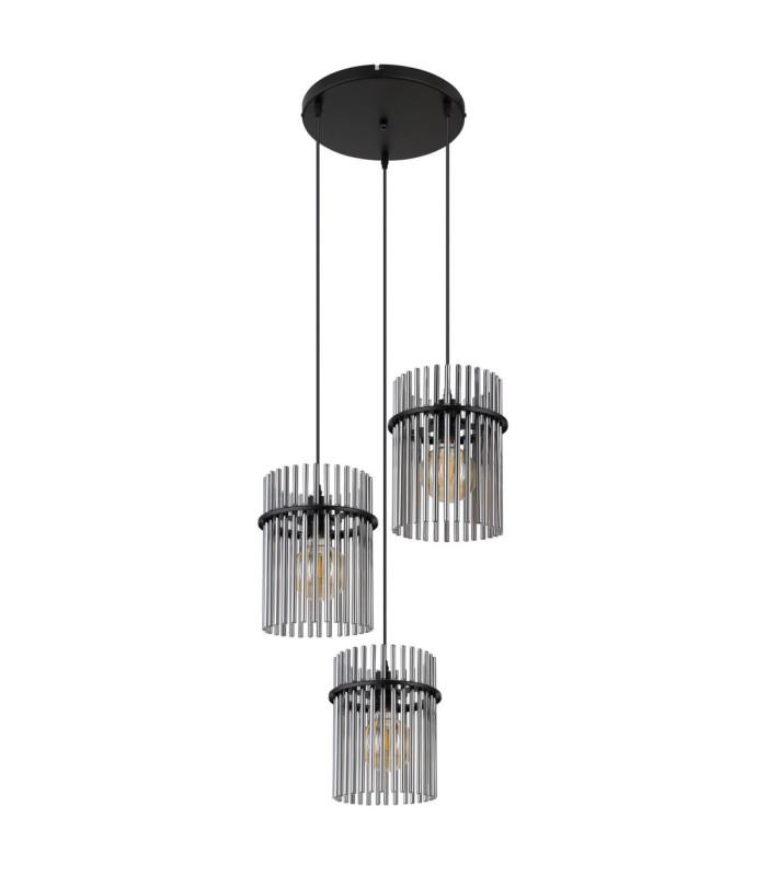 Gorley Cluster Pendant Ceiling Light Matt Black 3x E27-2