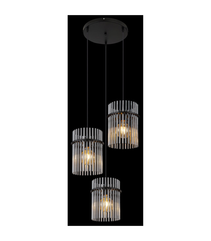Gorley Cluster Pendant Ceiling Light Matt Black 3x E27-4