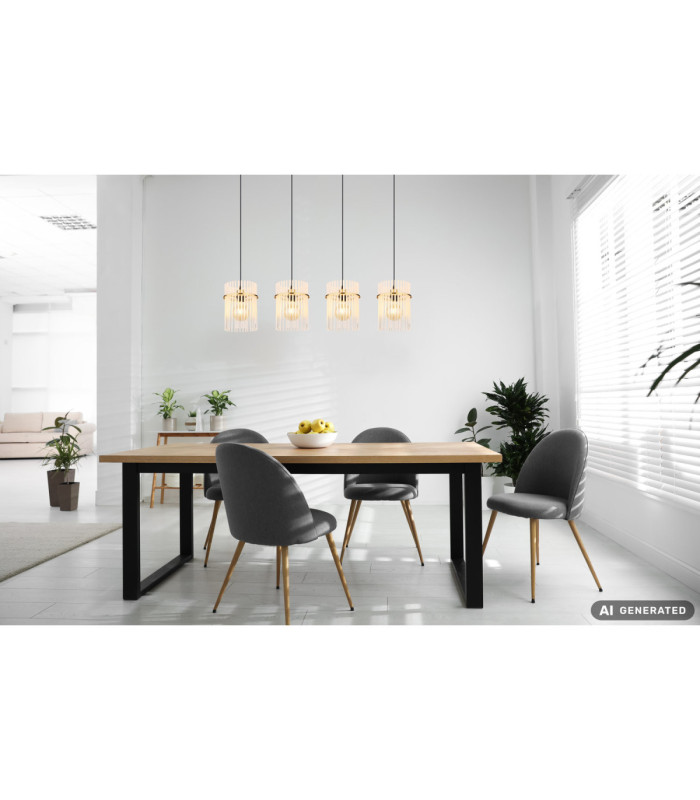 Gorley Bar Pendant Ceiling Light Matt Gold Colours 4x E27-8