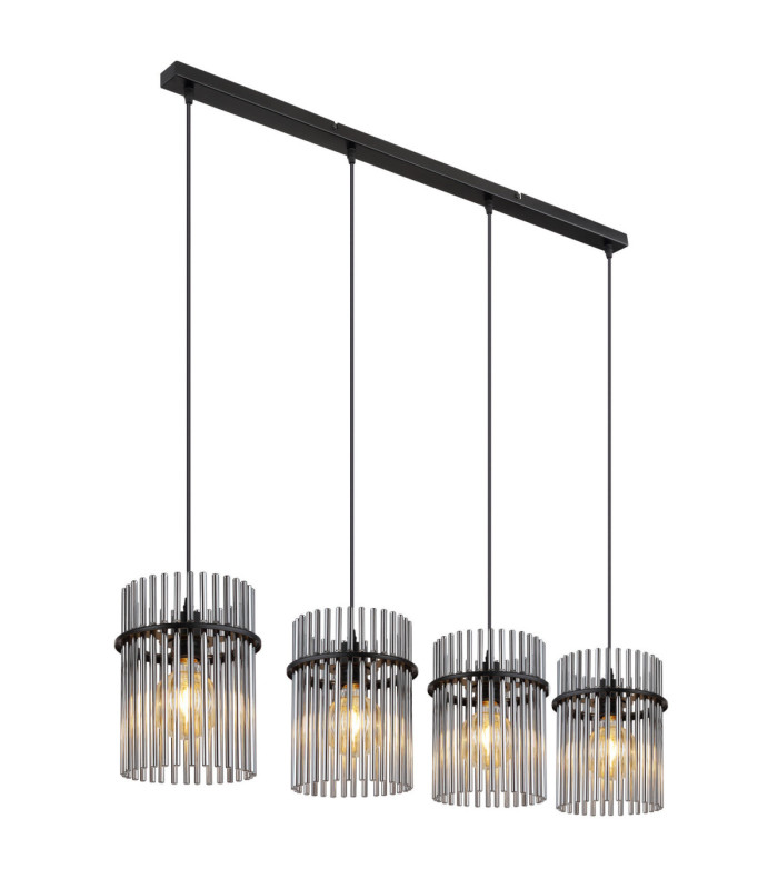Gorley Bar Pendant Ceiling Light Matt Black 4x E27-1