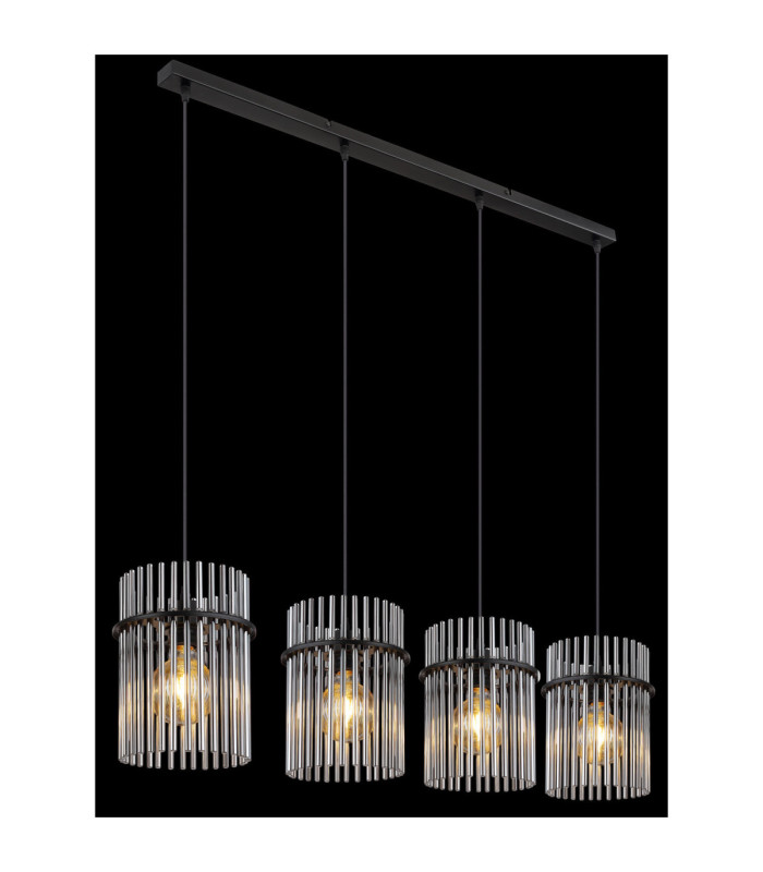 Gorley Bar Pendant Ceiling Light Matt Black 4x E27-5