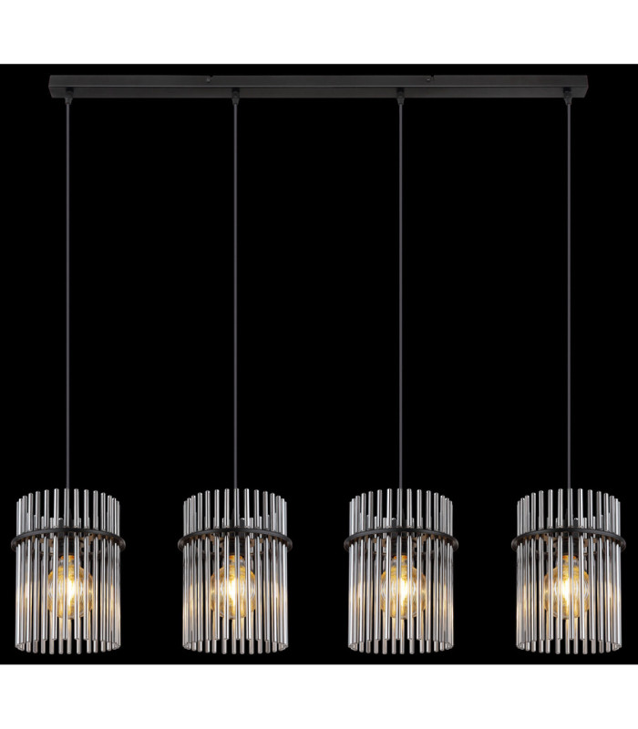 Gorley Bar Pendant Ceiling Light Matt Black 4x E27-6
