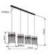 Gorley Bar Pendant Ceiling Light Matt Black 4x E27-12
