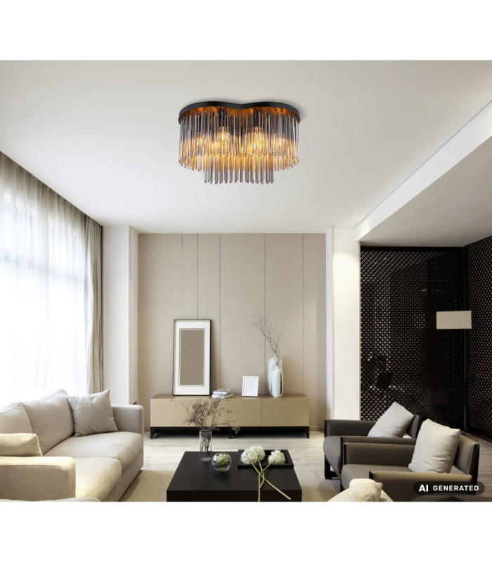 Gorley Ceiling Light Matt Black 6x E27-7