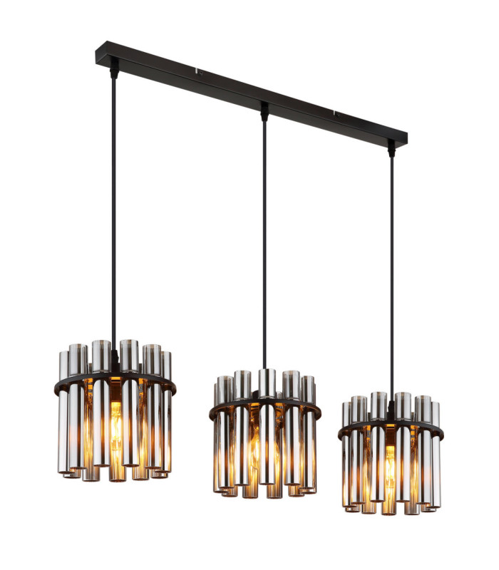 Gorley Ii Bar Pendant Ceiling Light Matt Black 3x E27-1
