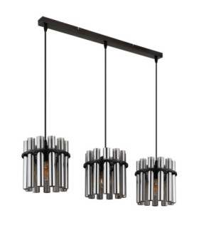 Gorley Ii Bar Pendant Ceiling Light Matt Black 3x E27-2