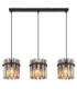 Gorley Ii Bar Pendant Ceiling Light Matt Black 3x E27-3