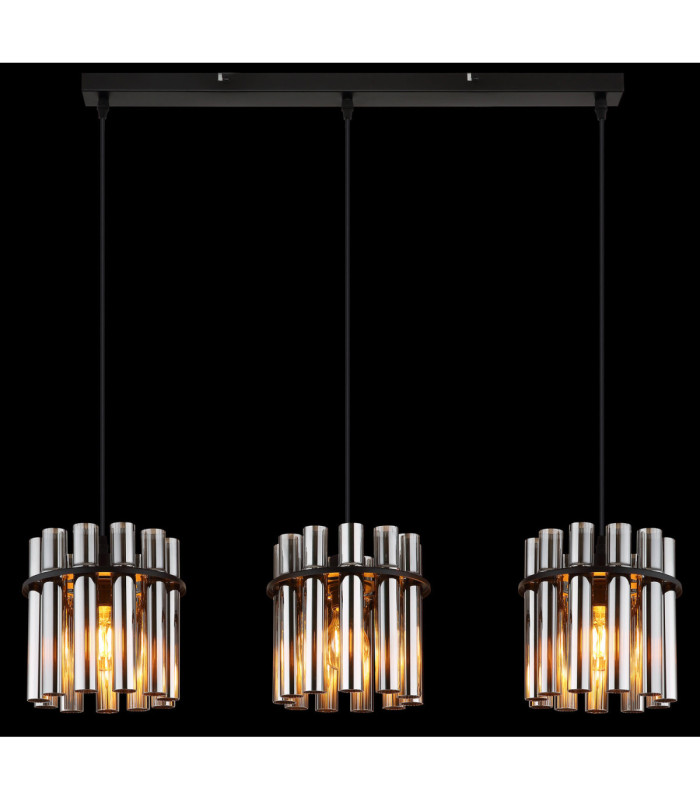 Gorley Ii Bar Pendant Ceiling Light Matt Black 3x E27-6