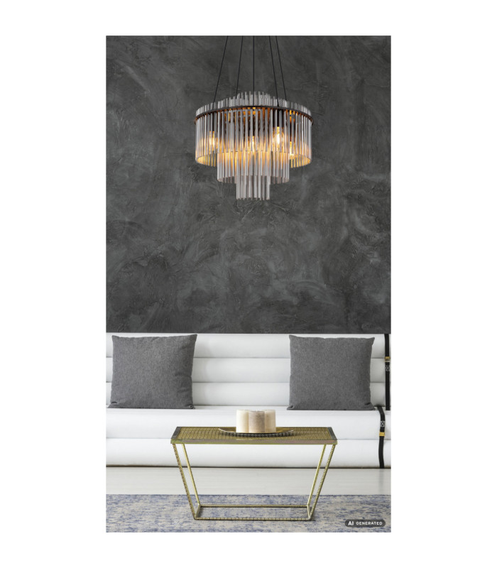 Gorley Pendant Ceiling Light Matt Black 5x E27-5