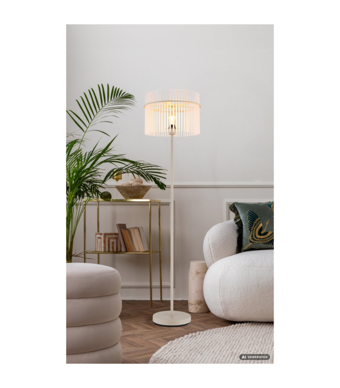 Gorley Glass Floor Lamp Matt Sand Colour  1x E27-9