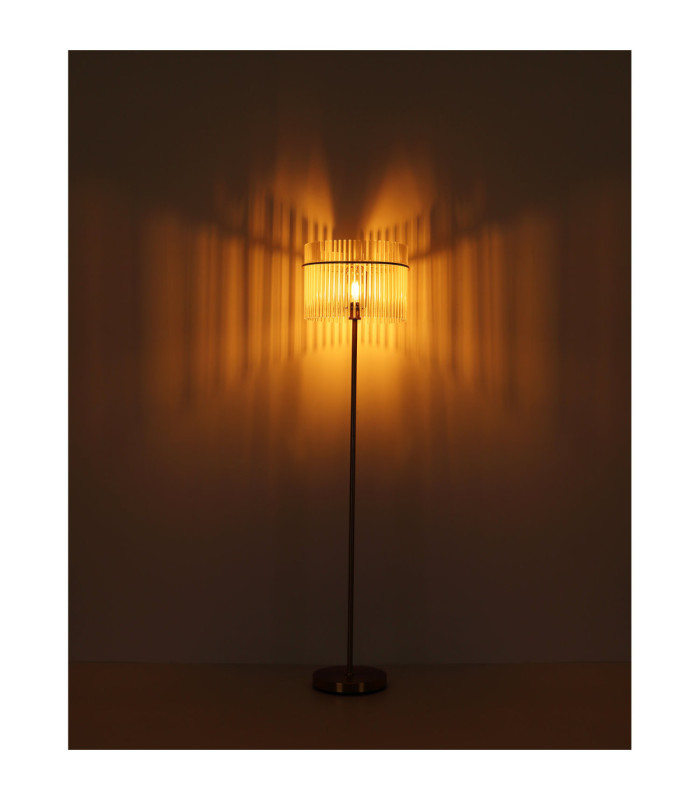 Gorley Glass Floor Lamp Matt Gold Colours 1x E27-8
