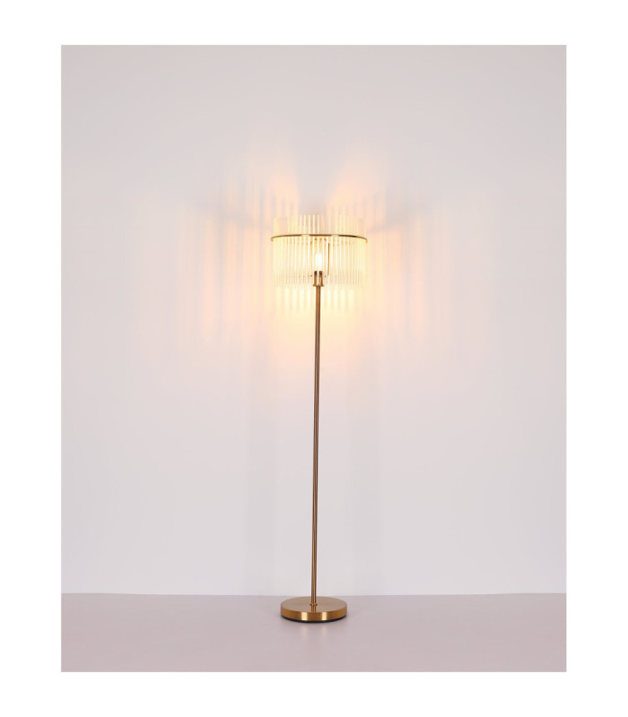 Gorley Glass Floor Lamp Matt Gold Colours 1x E27-9