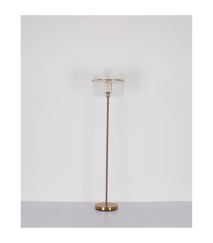 Gorley Glass Floor Lamp Matt Gold Colours 1x E27-10