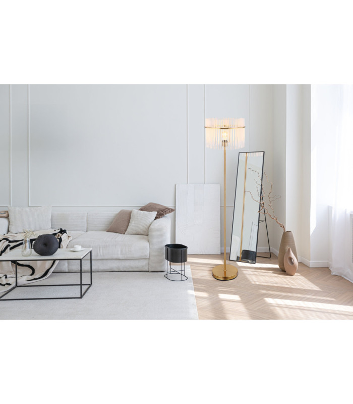 Gorley Glass Floor Lamp Matt Gold Colours 1x E27-12