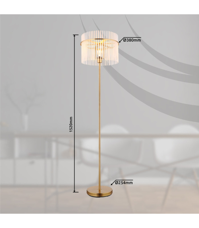 Gorley Glass Floor Lamp Matt Gold Colours 1x E27-14