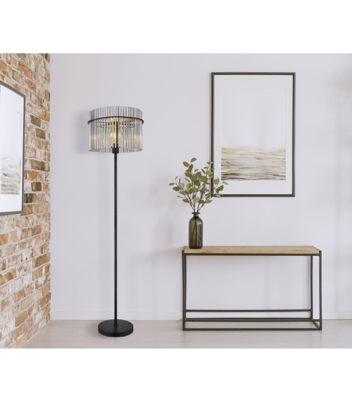 Gorley Glass Floor Lamp Matt Black 1x E27-8