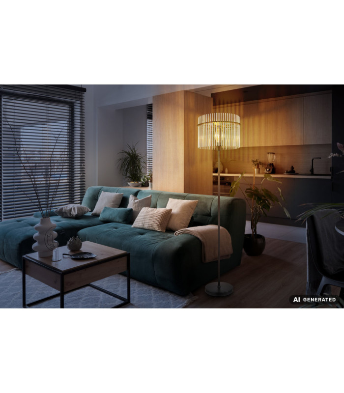Gorley Glass Floor Lamp Matt Black 1x E27-10