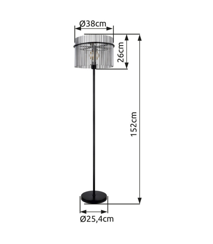 Gorley Glass Floor Lamp Matt Black 1x E27-12