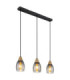 Reid Dome Bar Pendant Ceiling Light Matt Black Smoke Glass 3x E27-1
