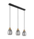 Reid Dome Bar Pendant Ceiling Light Matt Black Smoke Glass 3x E27-2