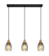 Reid Dome Bar Pendant Ceiling Light Matt Black Smoke Glass 3x E27-3