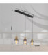 Reid Dome Bar Pendant Ceiling Light Matt Black Smoke Glass 3x E27-8