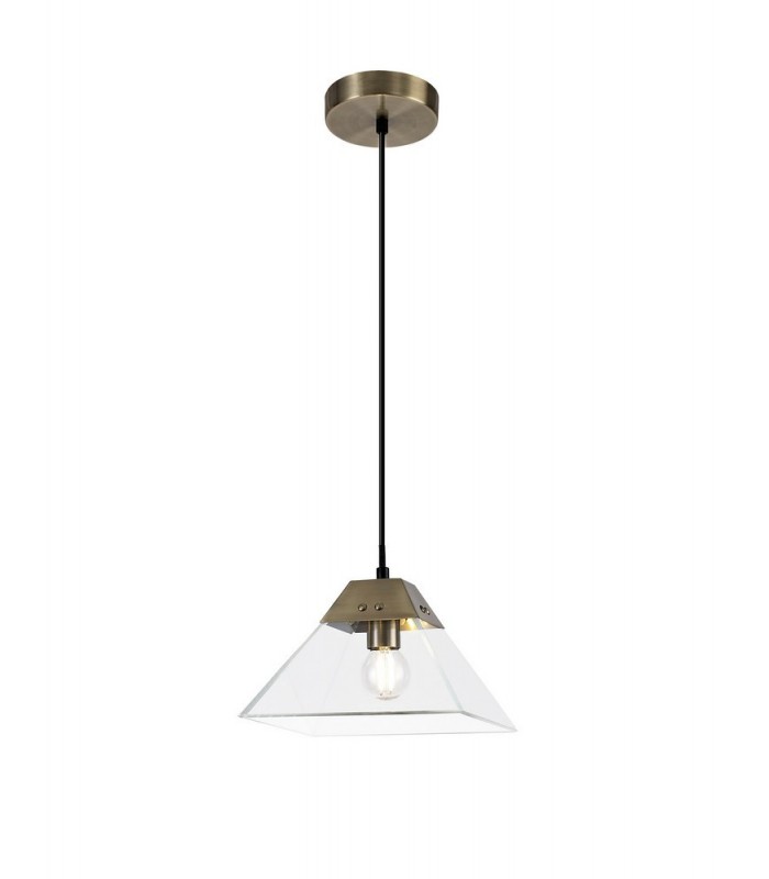 Dome Ceiling Pendant Small, E14, Antique Brass - 1