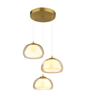 Avila Integrated LED Cluster Pendant Ceiling Light Gold Colours Brushed 2700-6500K-1