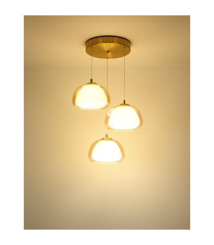 Avila Integrated LED Cluster Pendant Ceiling Light Gold Colours Brushed 2700-6500K-7