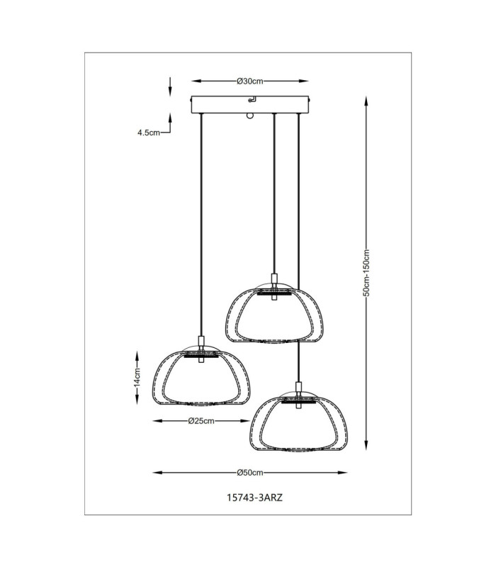 Avila Integrated LED Cluster Pendant Ceiling Light Gold Colours Brushed 2700-6500K-12