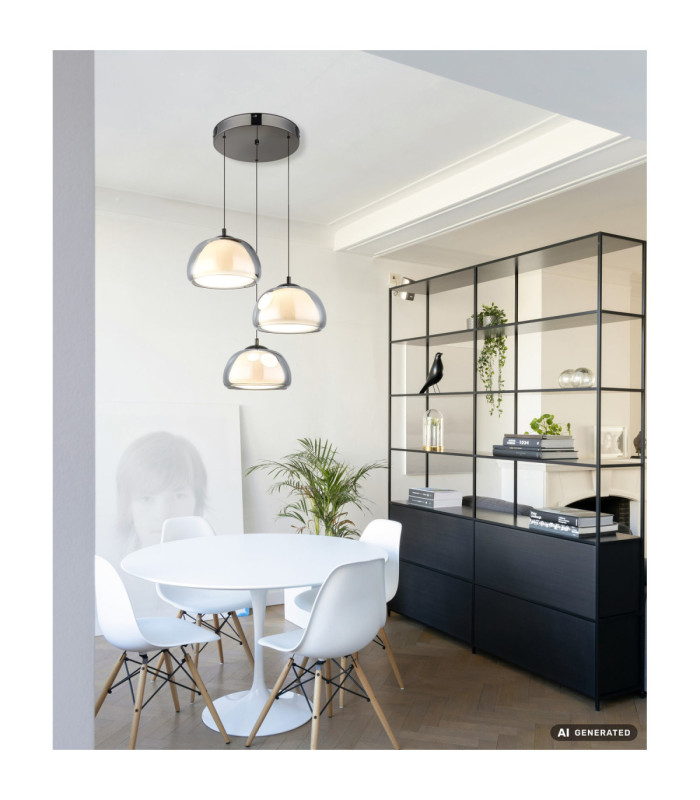 Avila Integrated LED Cluster Pendant Ceiling Light Gunmetal 2700-6500K-9