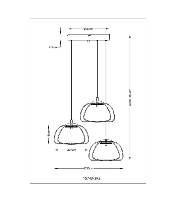 Avila Integrated LED Cluster Pendant Ceiling Light Gunmetal 2700-6500K-11